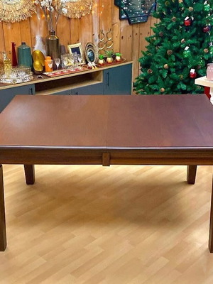 Handmade mahogany dining table, solid wood, 8 seats