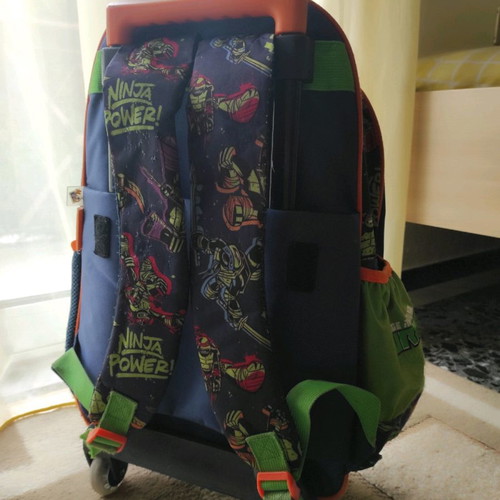 School bag used with wheels, 5 compartments, Turtles