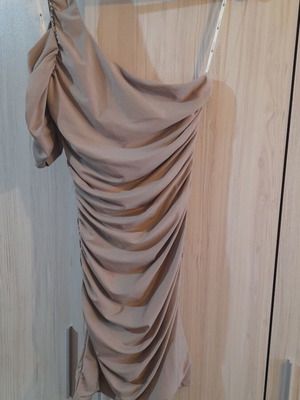 Forever 21 dress like new, elastic beige, size XXS to S