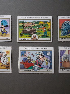 St Vincent Walt Disney Set of 6 Stamps New