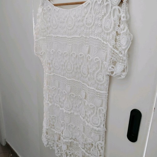 Mini lace dress like new, white, size S