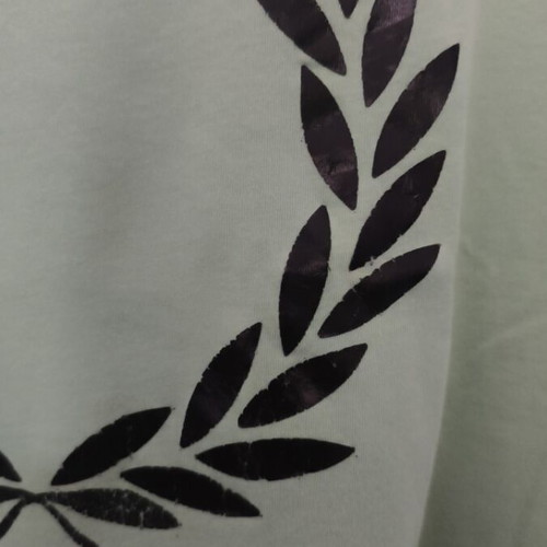Fred Perry XL t-shirt used with some print cracks, green