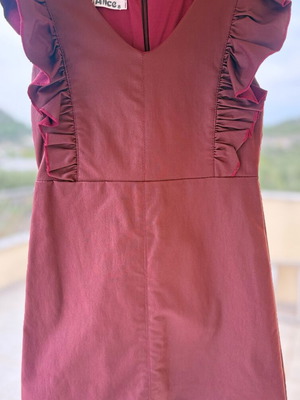 Bordeaux faux leather dress Alice for girls 8 years like new