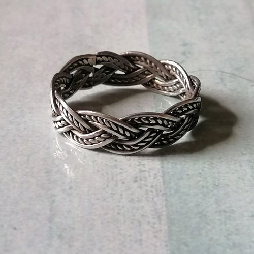 Men's silver 925 handmade braided ring new no 66 (US 11.5)