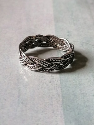 Men's silver 925 handmade braided ring new no 66 (US 11.5)