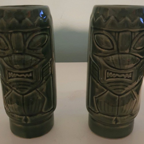 Tiki cocktail glasses set of two new