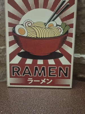 Ramen wooden decorative sign like new, 13×18 cm