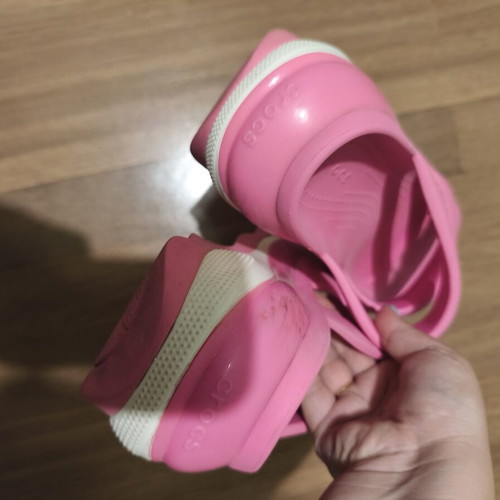Crocs platform clogs size 41 used, pink fluo