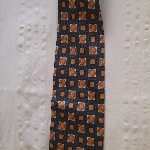 Silk tie set like new, blue and brown
