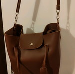 Women's shoulder bag like new, brown leatherette