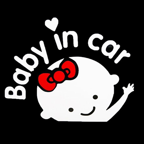 Baby in Car Sticker for Girl White New