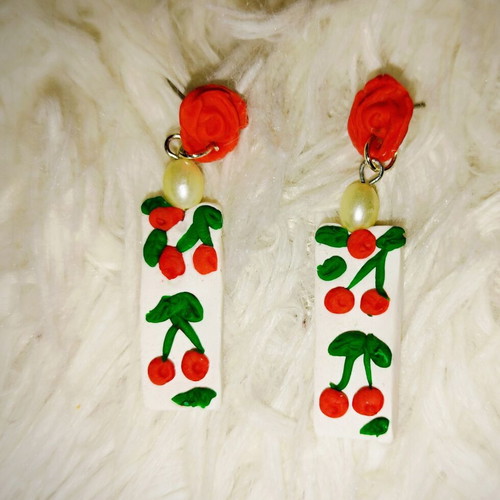 Handmade polymer clay earrings, assorted designs