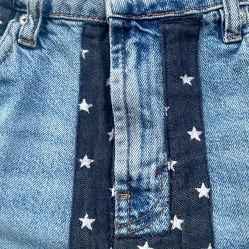 Y2K high-waisted star patchwork denim shorts Pull & Bear like new, size M