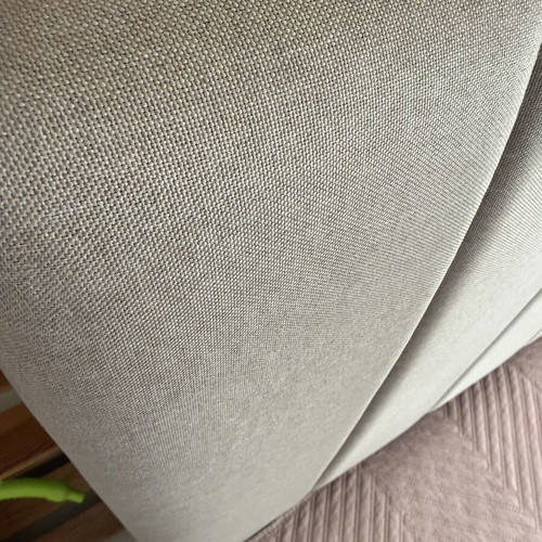Single bed with fabric upholstery and IKEA mattress like new