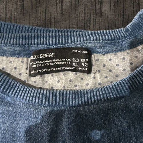 Pull & Bear men's winter cotton sweater blue XL