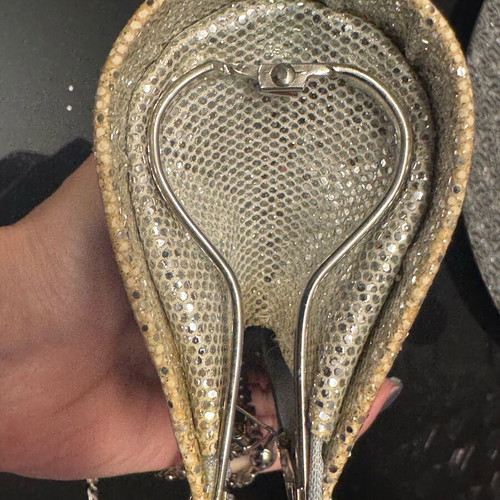 Evening handbag like new in champagne color with chain