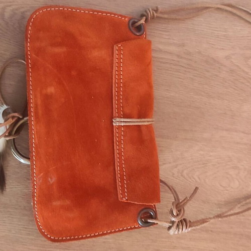 Dolce & Gabbana suede handbag like new, red orange