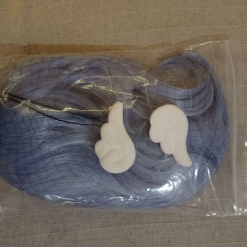 Anime wig and hair accessories new, asymmetrical short bob with bangs