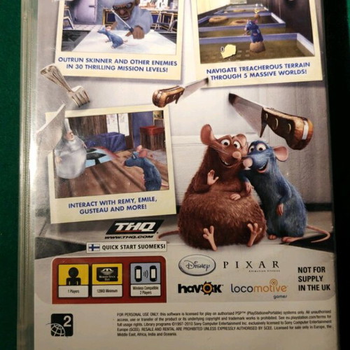 Sony PSP Ratatouille used, disc and case only without UMD