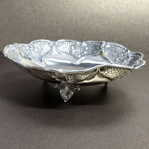 Silver Bowl Repoussé 925 Used Vintage Decorative