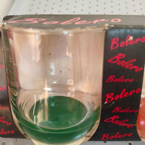 Vintage 1980s Cronos Bolero drinking glasses with oval base, set of 3