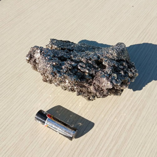 Pyrite mineral used, stone 13x10 cm, 1052 g