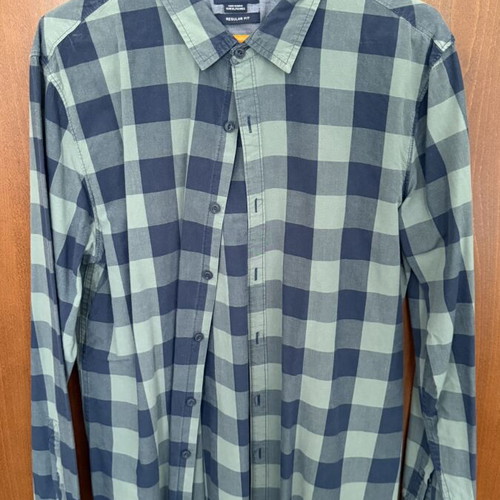 Pull & Bear Shirt XL used, cotton blue green regular fit