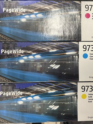HP 973x PageWide Genuine Ink Cartridges Yellow, Cyan, Magenta Sealed