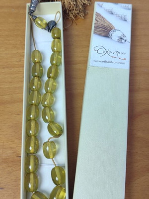 Komboloi with Natural Latin American Amber and Inclusions, Mint Condition