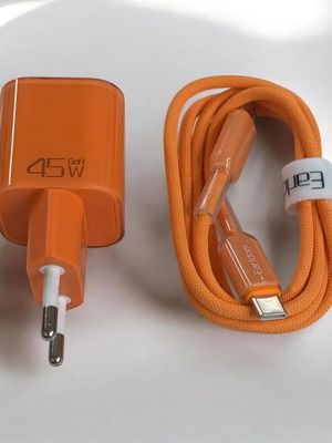 Φορτιστής iPhone 45 watt ταχείας, πορτοκαλί χρώμα, καινούργιο