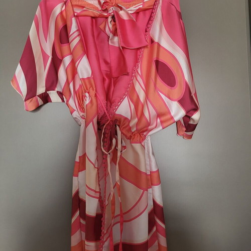 Kimono and Bermuda set Lynne size M like new, red and orange