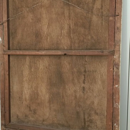 French Trumeau mirror used, late 19th century, canvas painting