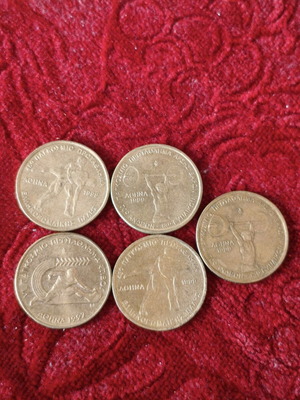 Set of 5 commemorative 100 Drachma coins 1997 & 1999, sports events