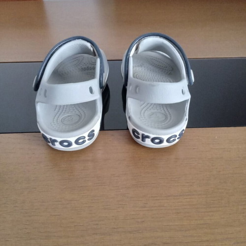 Crocs sandals used, boys' size 25-26, grey and blue