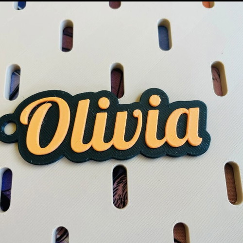 Custom keychain with name 3D printed made to order