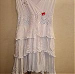  Παιδικό φόρεμα λευκό κρουαζέ με στρασάκια, Νο 12