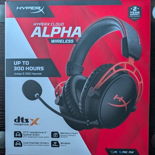 HyperX Cloud Alpha Wireless Over Ear Gaming Headset like new, USB connection