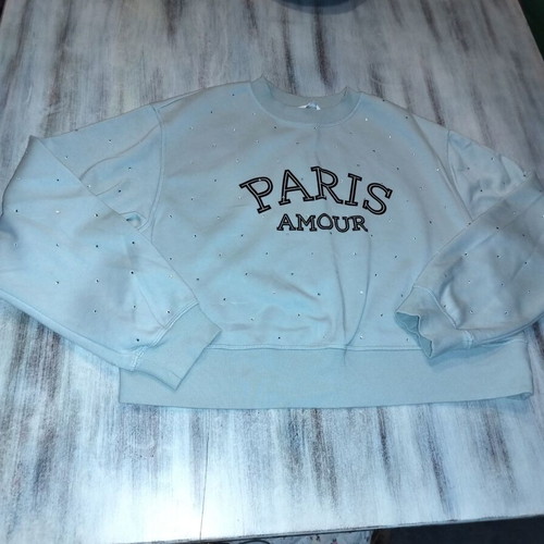 Paris Armour H&M sweatshirt like new, light pistachio color