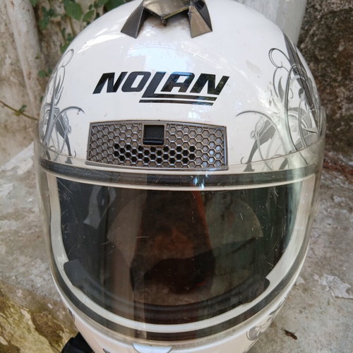 Nolan motorcycle helmet used, missing inner padding