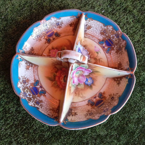 Noritake vintage porcelain divided dish like new with floral decoration