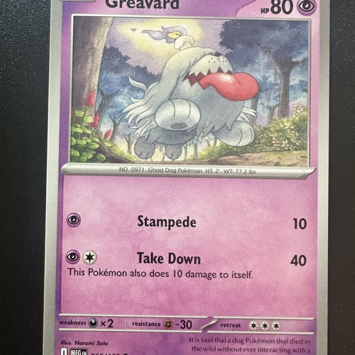 Greavard 065/132 Mega Evolution Pokemon card