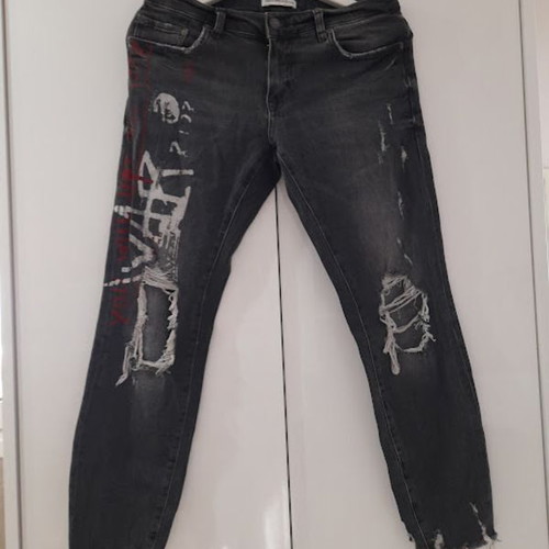 Zara special edition jeans like new, size 36, gray and red