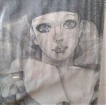  "Αρλεκίνος" σχέδιο με κάρβουνο, αγνώστου καλλιτέχνη