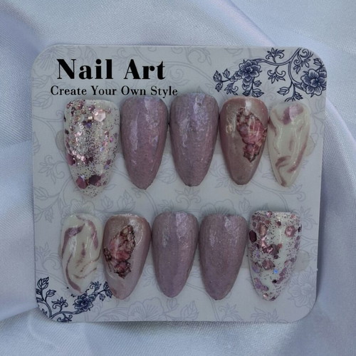 Press on nails set with application tools, new