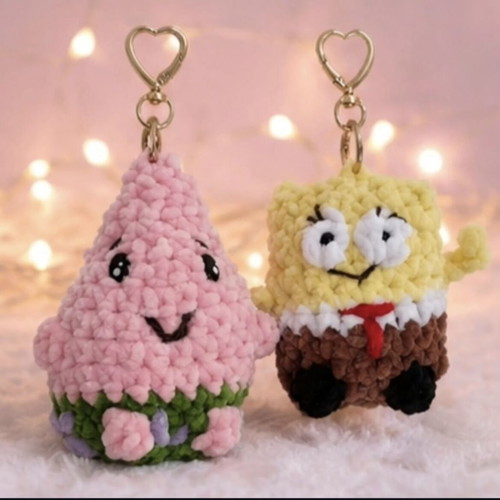 Handmade Patrick Bob Keychain new