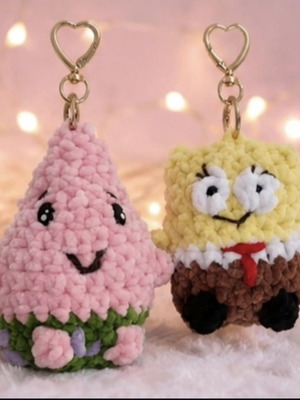 Handmade Patrick Bob Keychain new