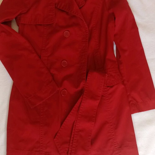 Bershka women's red trench coat size large like new