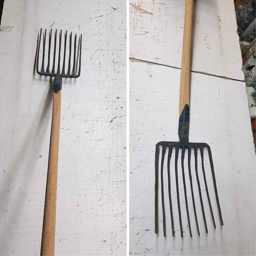 Steel garden fork complete with handle new, 9 tines