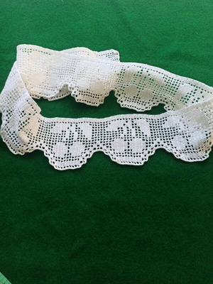 Lace with cherries crochet handmade, like new