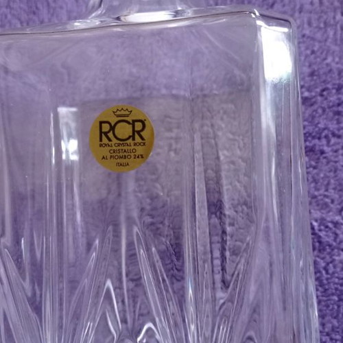 Crystal whiskey decanter new RCR Royal Crystal Rock vintage